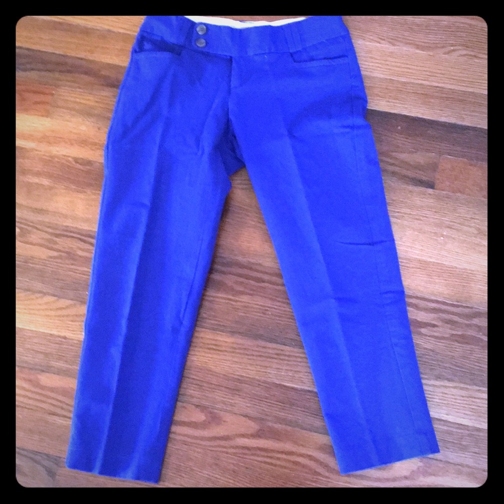 Blue cropped Martin fit casual pants